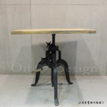 LOFT工業家具 布朗木面 鑄鐵 升降 餐桌 實木方桌-70CM_2