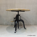美式 LOFT工業風格 RH風格 鑄鐵 布朗 升降 實木圓桌-90CM_5