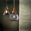 Loft 北歐 輕工業風 口吹玻璃 原木紋 木趣 吊燈 煙燻色-B款_1