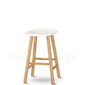 北歐 極簡 小清新 風格 中島吧檯椅 橡膠實木 布蕾吧檯椅 - 白