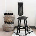 北歐 極簡 小清新 風格 中島吧檯椅 橡膠實木 布蕾吧檯椅 - 黑_1