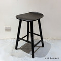 北歐 極簡 小清新 風格 中島吧檯椅 橡膠實木 布蕾吧檯椅 - 黑_3