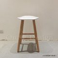 北歐 極簡 小清新 風格 中島吧檯椅 橡膠實木 布蕾吧檯椅 - 白_2