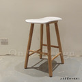 北歐 極簡 小清新 風格 中島吧檯椅 橡膠實木 布蕾吧檯椅 - 白_4