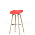 特價-北歐 極簡 小清新 風格 高吧檯椅 彩色 木 餐廳 喬亞 吧檯椅 - 紅