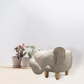 LOFT 工業風家具 可愛動物系列 走廊凳 大象矮凳 米色皮 -特價商品_3