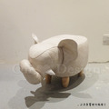 LOFT 工業風家具 可愛動物系列 走廊凳 大象矮凳 米色皮 -特價商品_6