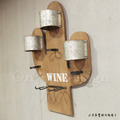 工業風 復古壁掛式 金屬框架 原木層板 裝飾品 仙人掌 紅酒壁掛壁架_4