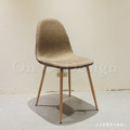 特價-北歐極簡 設計款 小清新風格 無扶手餐椅 餐廳椅 DSW 麻布餐椅 - 咖啡_5