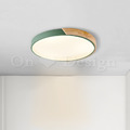北歐極簡風格 設計師的燈款 多彩 居家 超薄 圓極 LED 吸頂燈 50CM 主燈 -綠色_2