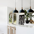 Loft 北歐風 原木 餐廳燈 書房燈 波可特 實木 吊燈A款-黑色_1