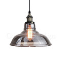 RH 風格 Loft 復古酒吧 工業玻璃鍋蓋吊燈 煙燻色-28CM