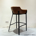 法式 復古 工業風 鐵 餐椅 酒吧 吧台 半夏 靠背吧檯椅 -棕色皮_7