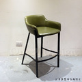 法式 復古 工業風 鐵 餐椅 酒吧 吧台 半夏 靠背吧檯椅 -綠皮_5