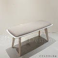 北歐 小清新 簡約 實木 和式 軟墊 雙人椅凳 長凳 100CM -白色 灰墊_5