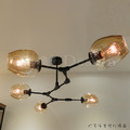 美式 復古 工業風格 現代與古典交錯 阿德爾曼 枝型 吸頂燈 5燈 黑-琥珀_7