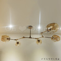 美式 復古 工業風格 現代與古典交錯 阿德爾曼 枝型 吸頂燈 5燈 沙金-琥珀_6