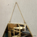 LUXURY 美式 鍍金 輕工業風 LOFT 浴室鏡 化妝鏡 玄關鏡 六角形 金鍊 片 掛鏡-30CM_6