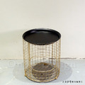 LUXURY 美式 VINTAGE 工業風格家具 仿舊LOFT 金網 缺口 茶几 金色 小號_3