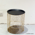 LUXURY 美式 VINTAGE 工業風格家具 仿舊LOFT 金網 缺口 茶几 金色 大號_4