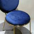 LUXURY 美式 不鏽鋼鍍金 奢華風 無扶手 舒芙蕾 餐椅 - 絨布藍 鍍金腳_9