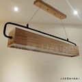 Loft 北歐風 直排 木 原木 實木 北歐 風格 餐廳 旋轉盒 LED 直尺吊燈 -90CM_6
