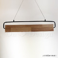 Loft 北歐風 直排 木 原木 實木 北歐 風格 餐廳 旋轉盒 LED 直尺吊燈 -90CM_5