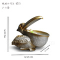 美式 復古 工業風 創意禮品 樹脂 擺件 裝飾品 鵜鶘大嘴鳥 首飾 擺飾 -仿舊金_7