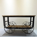 復古 美式 VINTAGE 工業風格家具 LOFT 咖啡桌 板車大車輪 馬車茶几_3