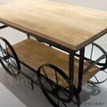 復古 美式 VINTAGE 工業風格家具 LOFT 咖啡桌 板車大車輪 馬車茶几_6
