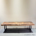 法式鄉村家具 LOFT工業 VINTAGE鑄黑鐵實木 咖啡桌 回收木拱門長凳_4