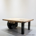 復古 美式 VINTAGE 工業風格家具 仿舊LOFT 印度手工製作 超大車輪 板車茶几_7