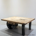 復古 美式 VINTAGE 工業風格家具 仿舊LOFT 印度手工製作 超大車輪 板車茶几_5