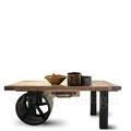 復古 美式 VINTAGE 工業風格家具 仿舊LOFT 印度手工製作 超大車輪 板車茶几