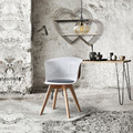 北歐 輕工業風格 家具 扶手 餐廳椅 咖啡廳椅 實木 酒杯 餐椅 白-灰墊_2