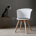 北歐 輕工業風格 家具 扶手 餐廳椅 咖啡廳椅 實木 酒杯 餐椅 白-灰墊_1