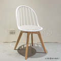 北歐 輕工業風格 家具 扶手 餐廳椅 咖啡廳椅 實木 圓背溫莎 餐椅 白-灰墊_4
