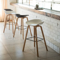 特價-北歐 極簡 小清新 風格 高吧檯椅 彩色 木 餐廳 喬亞 吧檯椅 - 白_2
