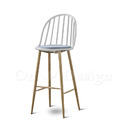 特價-北歐 輕工業風格 家具 扶手 餐廳椅 咖啡廳椅 圓背溫莎 吧檯椅 高 白-灰墊