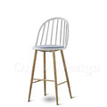 特價-北歐 輕工業風格 家具 扶手 餐廳椅 咖啡廳椅 圓背溫莎 吧檯椅 中島 白-灰墊