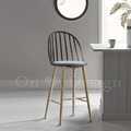特價-北歐 輕工業風格 家具 扶手 餐廳椅 咖啡廳椅 圓背溫莎 吧檯椅 中島 黑-灰墊_1