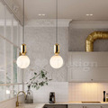 丹麥設計 北歐 極簡 設計師的燈款 金屬 鍍金 鐵 奶白玻璃 大頭泡泡 吊燈-20CM_2
