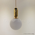 丹麥設計 北歐 極簡 設計師的燈款 金屬 鍍金 鐵 奶白玻璃 大頭泡泡 吊燈-20CM_4