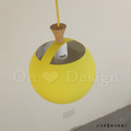 丹麥設計 北歐 極簡 輕工業風 鐵 實木 餐廳燈 走道燈 多彩 小燈籠 吊燈 - 黃色_5