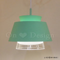 丹麥設計 北歐 極簡 輕工業風 鐵 實木 餐廳燈 走道燈 玻璃 多彩 PH 哥德吊燈 -綠色_6
