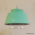 丹麥設計 北歐 極簡 輕工業風 鐵 實木 餐廳燈 走道燈 玻璃 多彩 PH 哥德吊燈 -綠色_5