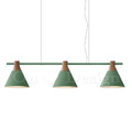 丹麥設計 北歐 極簡 輕工業風 鐵 實木 餐廳燈 走道燈 直排 鉛筆 吊燈-綠色
