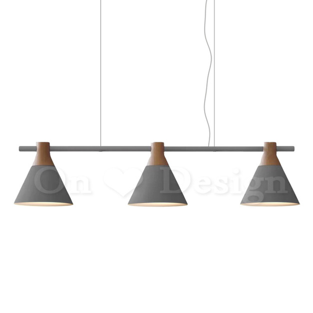 丹麥設計 北歐 極簡 輕工業風 鐵 實木 餐廳燈 走道燈 直排 鉛筆 吊燈-灰色