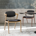 特價-北歐極簡 設計款 餐廳椅 反拍餐椅 皮革專區 鐵 原木色/黑咖皮 (複刻版)_2