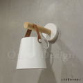 北歐 極簡 輕工業風 皮革 餐廳燈 走道燈 實木 皮皮魯 壁燈 - 白色_4